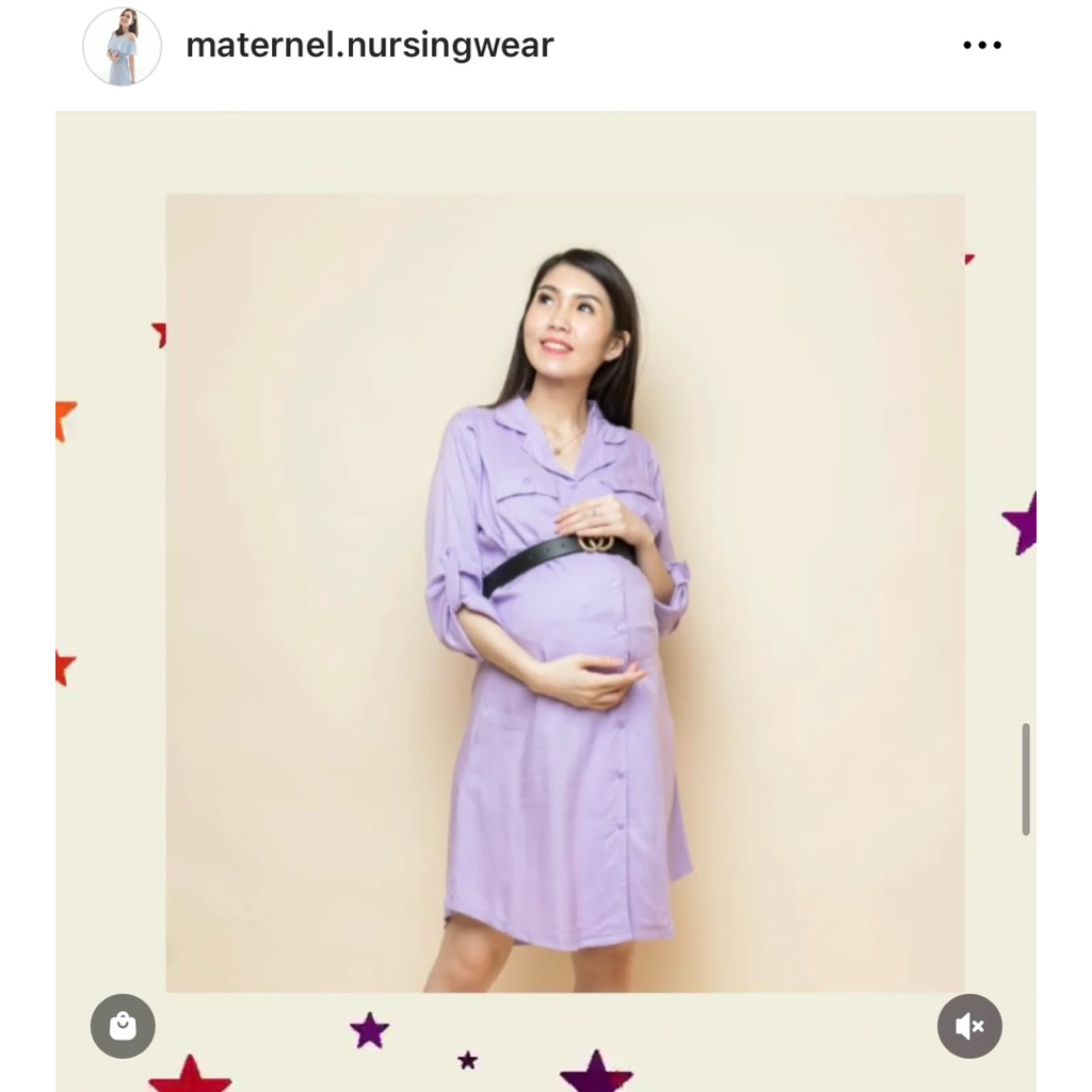 Maternel - Tunik Menyusui - warna Lilac - size XL - Preloved