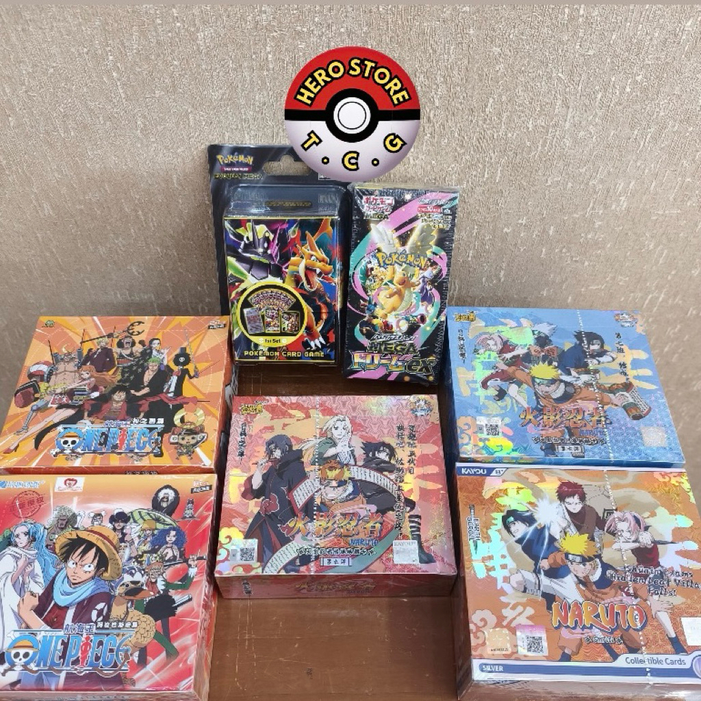 READY STOCK  BOOSTER PACK POKEMON CARD, NARUTO CARD, ONEPIECE CARD ORI SEALED BOX