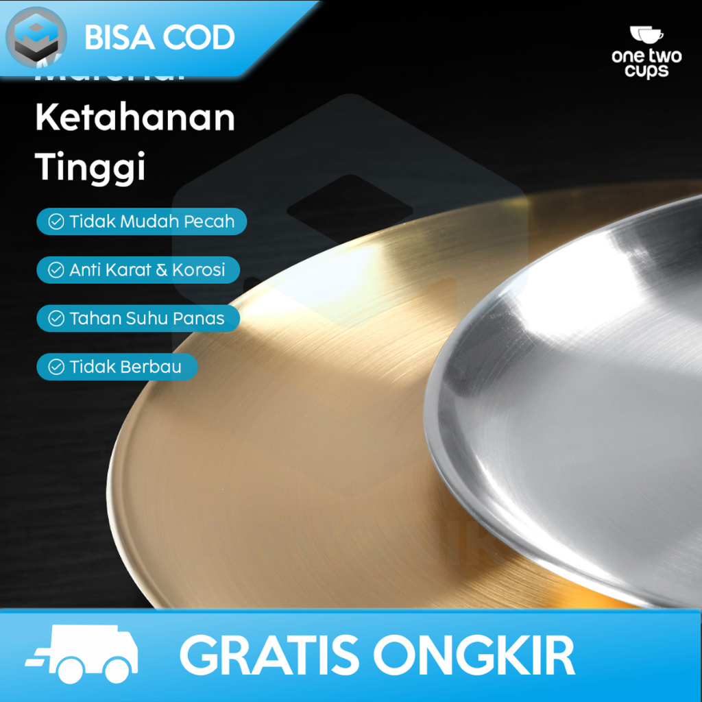 TEMPAT MAKAN PIRING KACA WADAH BOWL PLATE SPOON SET AKSESORIS MEJA DAPUR STAINLESS BULAT HIDANGAN AN