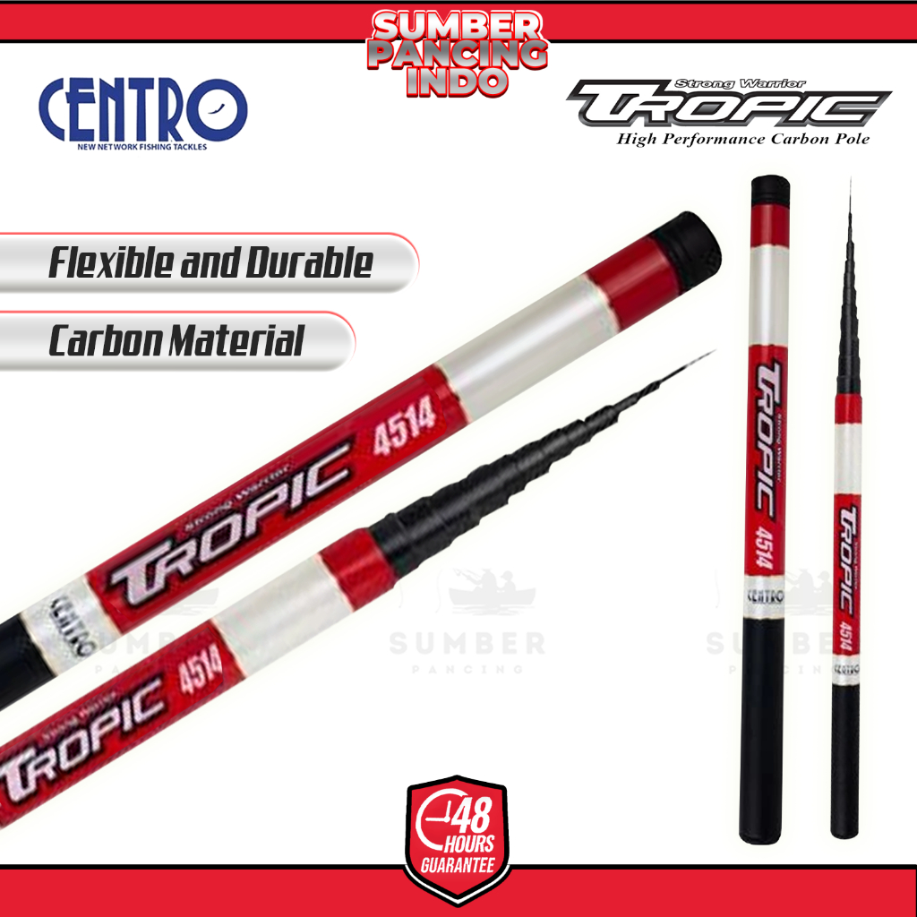 Centro Joran Pancing Tegek Tropic Carbon Ringan Ruas Pendek Kaku 240CM - 450CM