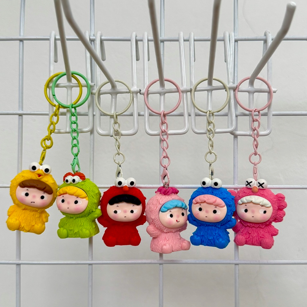 Sesame Street | Gantungan Kunci Mini Figure | Figurine Keychain Sesame Street Ganci Resin DIY Lucu S