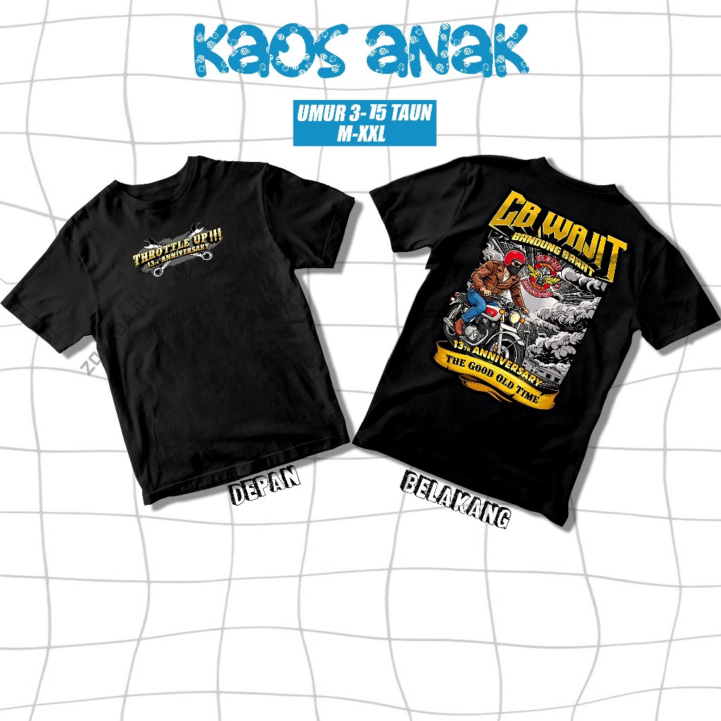 Kaos ANAK Acara CB Wajit Bandung Barat Kaos Unisex Kaos Pria & Wanita