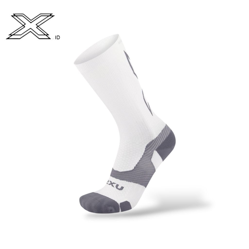 2xu Vectr Light Cushion Crew Socks White Grey