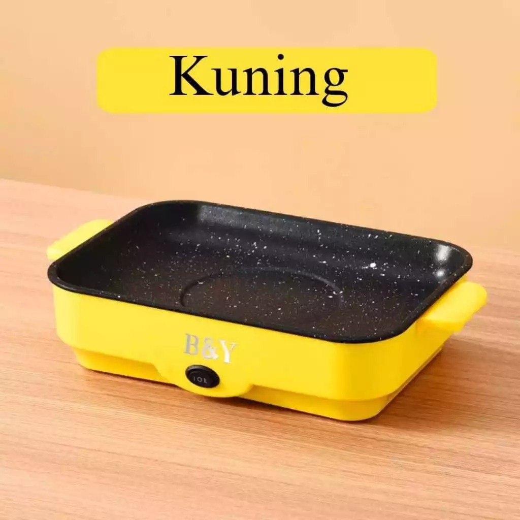 HM - Panci BBQ Serbaguna/Panci Panggang Elektrik Grill Panggangan BBQ Panci Listrik  Persegi