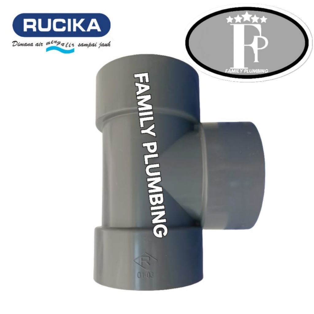 TEE 6" D RUCIKA PVC EQUAL TEE TE T CABANG 3 TIGA PVC DN150 6" 6INCH 6 INCH PVC RUCIKA D TIPIS STANDA