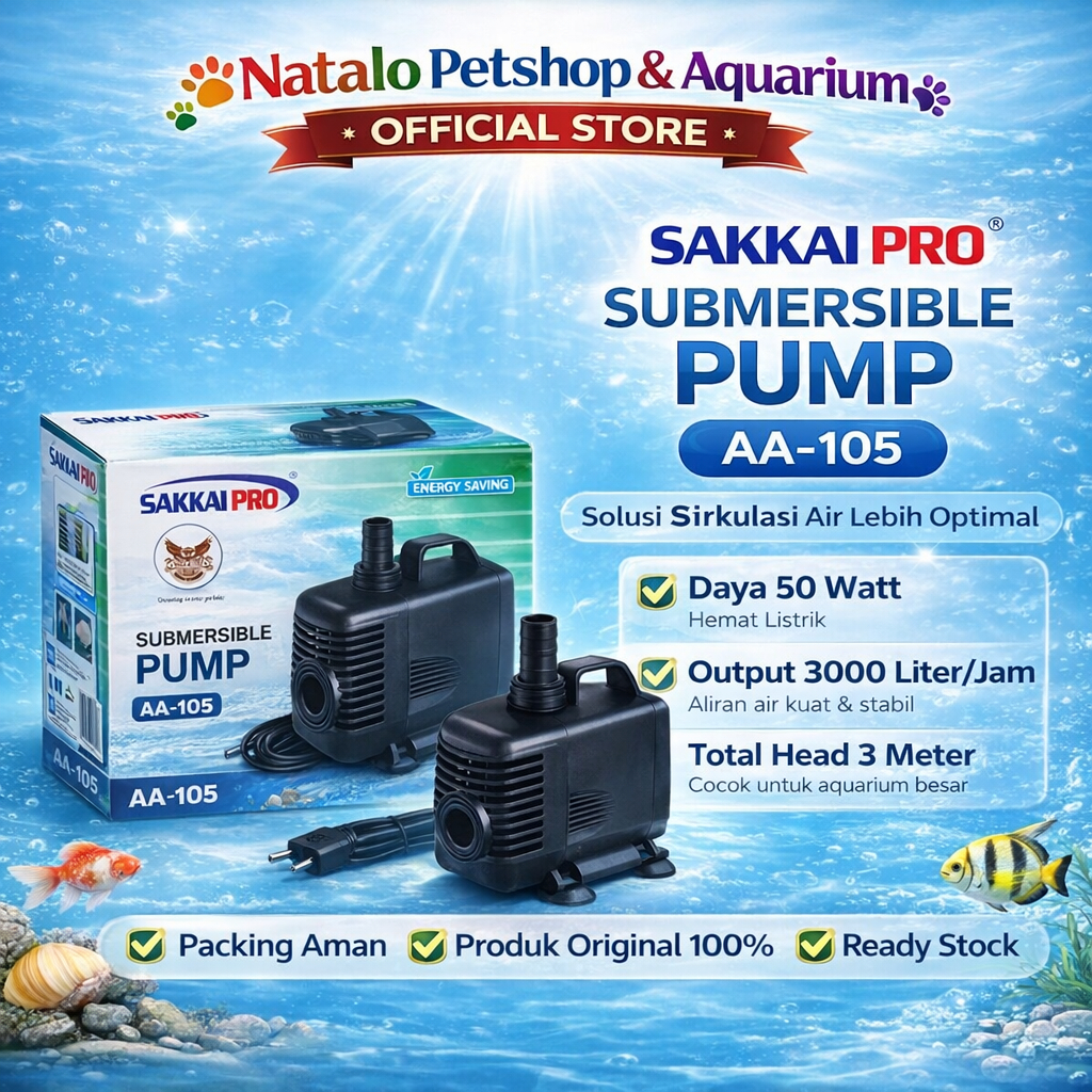 Sakkai Pro AA 105 Submersible Pump - Mesin Pompa Aquarium Kolam Hidroponik AA-105
