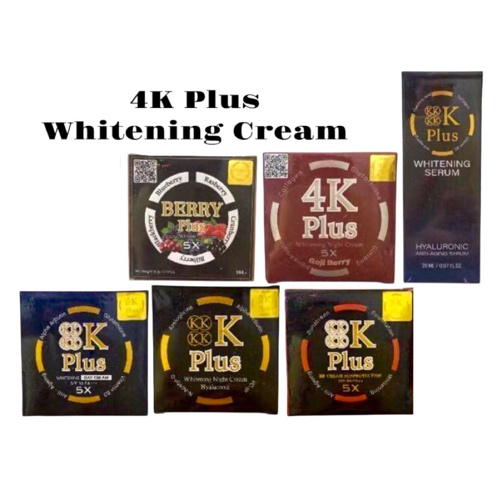4K Plus 5X Whitening DayCream - 4K NightCream - 4K BerryPlus - 4K  GojiBerry - 4K Anti Aging Serum -