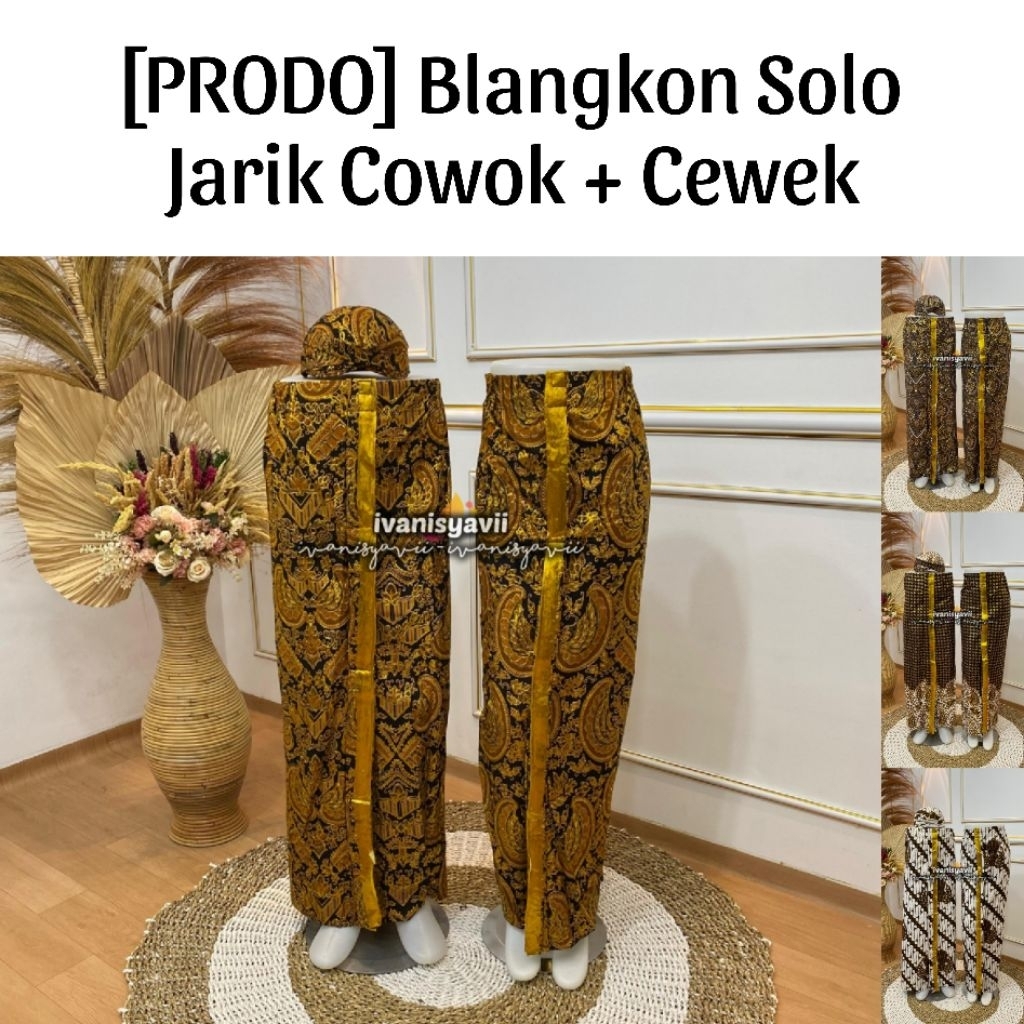 [PRODO] JARIK COWOK + CEWEK + BLANGKON SOLO • Jarik Pengantin Prodo - Instan / Jarik Gliter | ~ppbs 