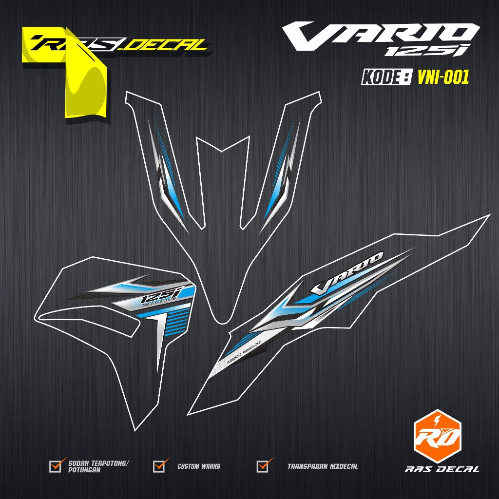 Stiker Striping Transparan Vario 125 New Gen 2 - Striping Custom Vario 125 Gen 2 Transparan UV - Str