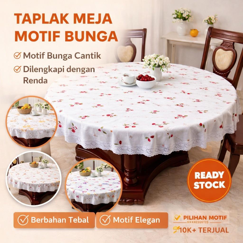 taplak meja bulat / alas meja makan oval anti air