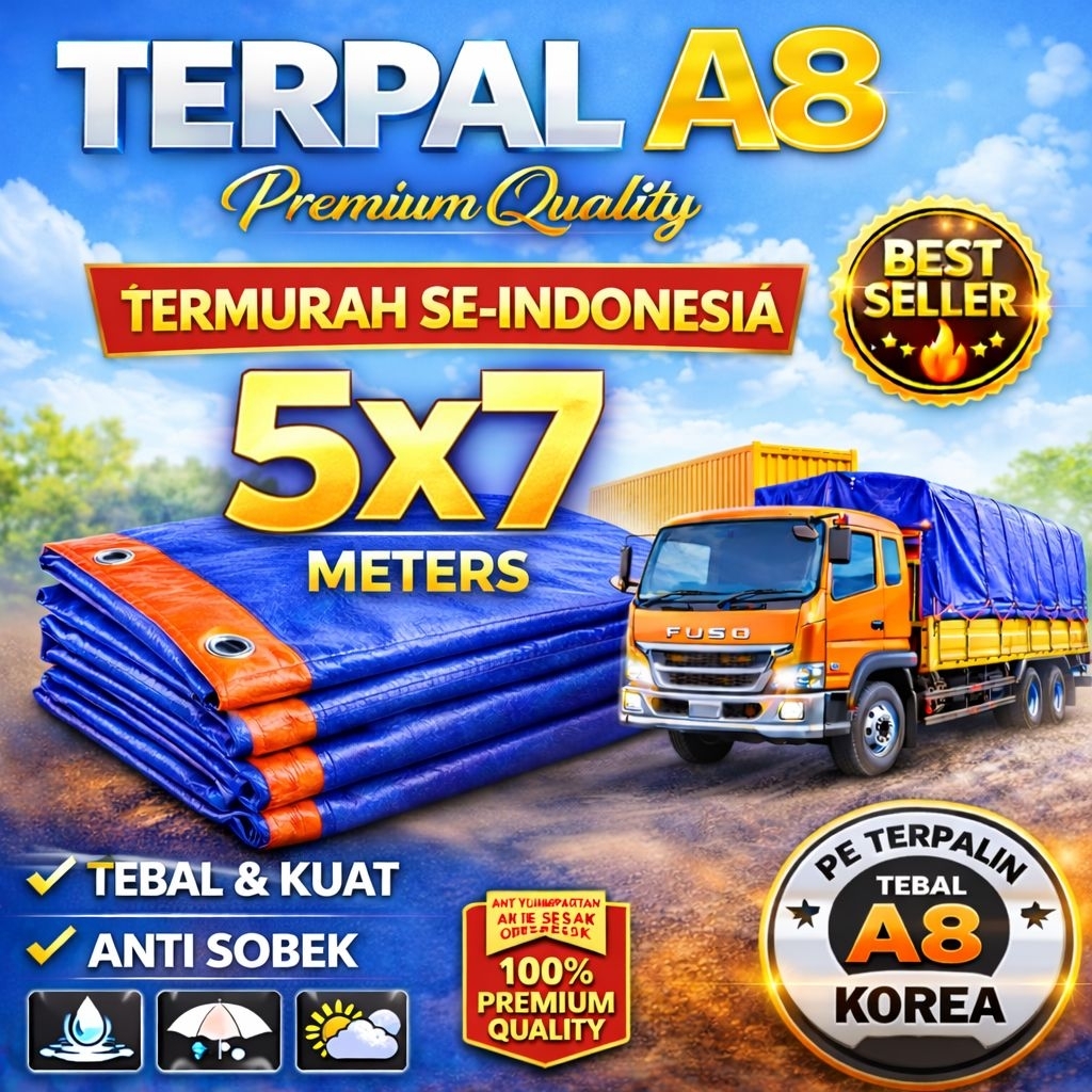 terpal plastik Korea A8 5x7 terpal lembaran terpal tenda terpal truk terpal waterproof terpal anti a