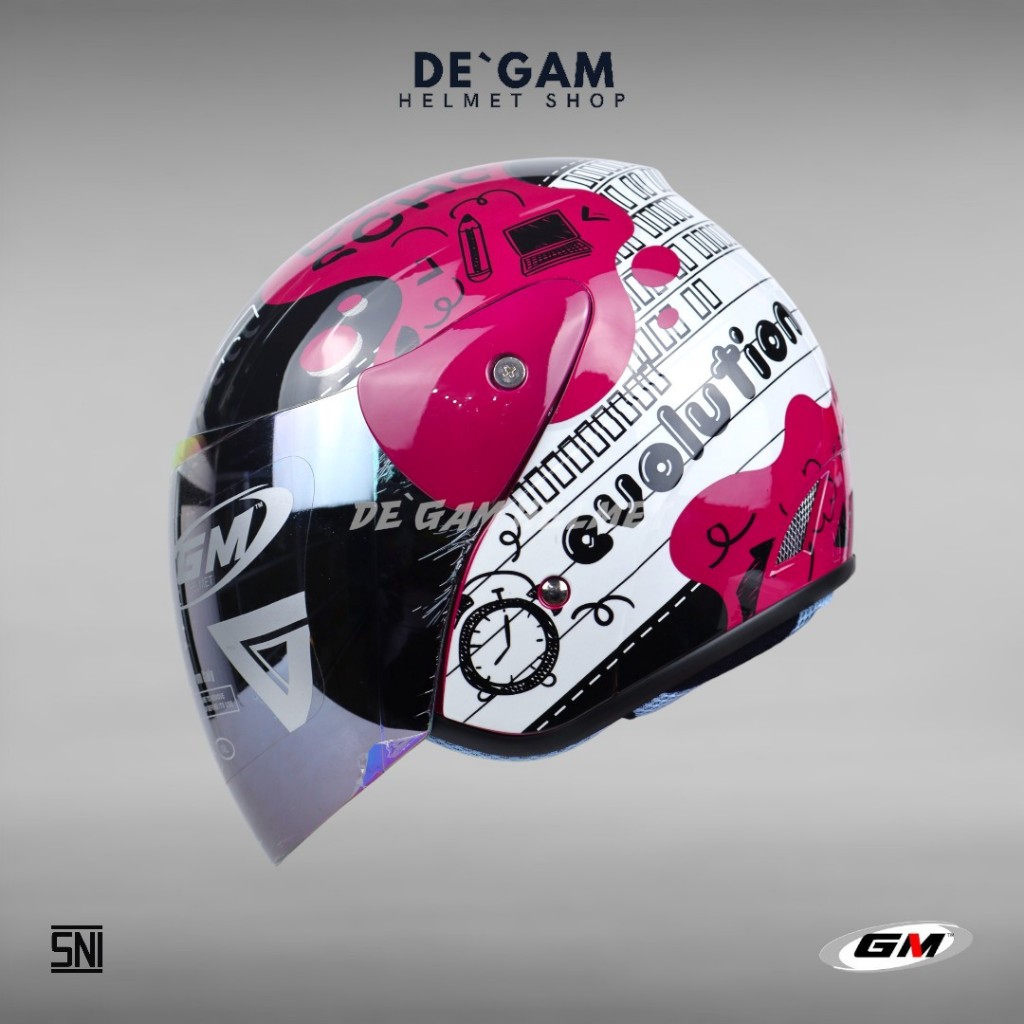 GM Evolution Motif Note - Purple/Black - Helm Half Face