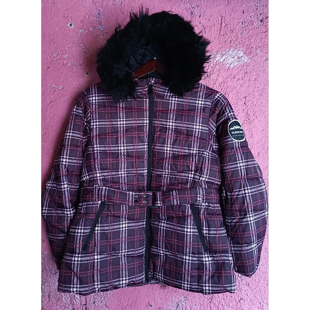 Jaket tebal gelembung snowboard tartan STAFF (LD 96 - P67)