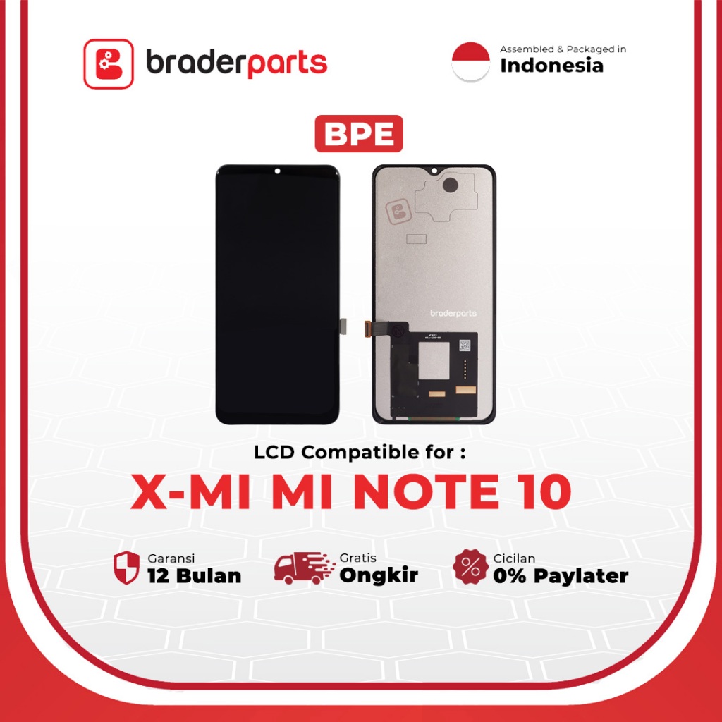 Braderparts Layar LCD Touchscreen Xiaomi Mi Note 10 / Mi Note 10 Pro / Mi Note 10 Lite