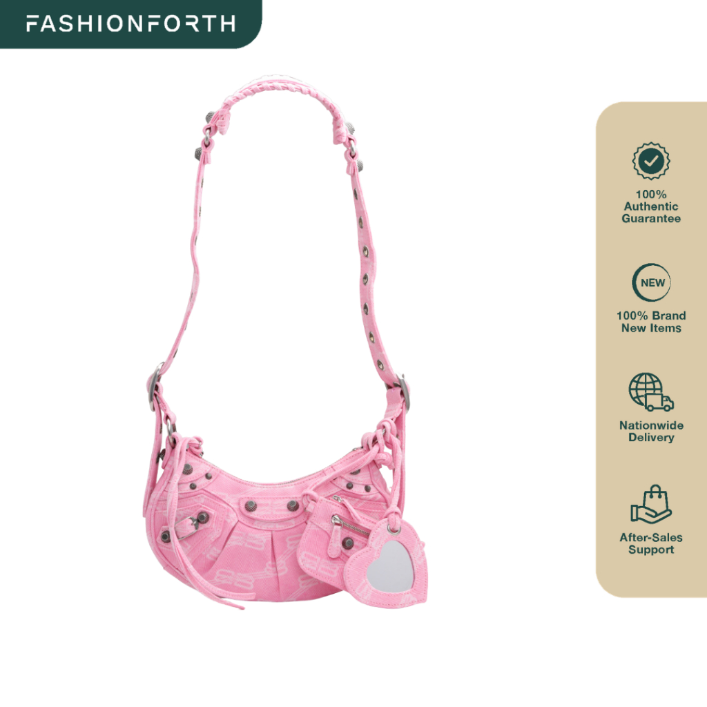 FashionForth Le Cagole XS Shoulder Bag in BB Monogram Denim SHW