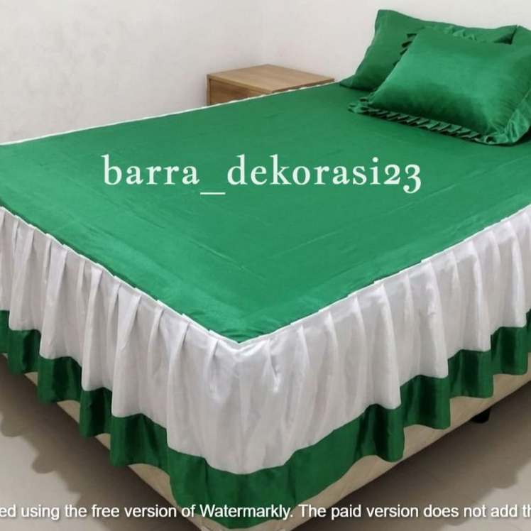 Sprei Rumbai Filamin Elegan 2 Warna – Bed Cover Rempel Cantik Ukuran Lengkap (Single, Super Single, 