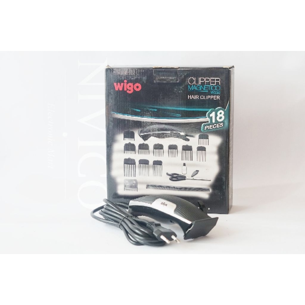 Wigo Clipper Magnetico W530 Alat Cukur Profesional dengan 18 Aksesoris Lengkap untuk Rambut dll multi fungsi