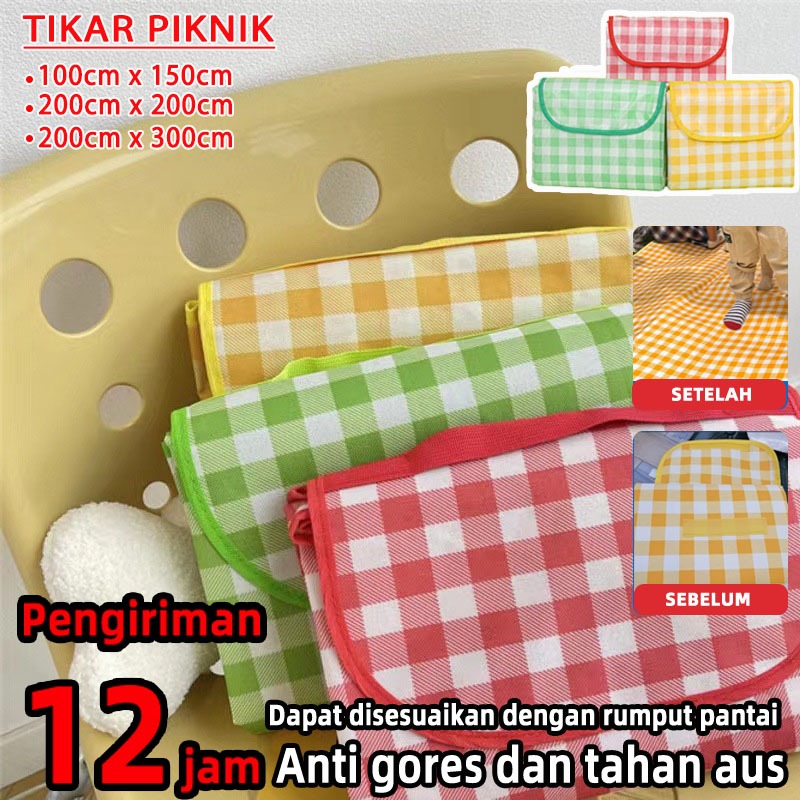 [Kualitasting] tikar piknik lipat jumbo tikar lipat piknik jumbo tikar estetik untuk piknik perlengk