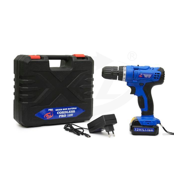 Bor Cordless Drill Bor Baterai 18V H&L Impact Drill Bor Beton Tembok HnL HL 912