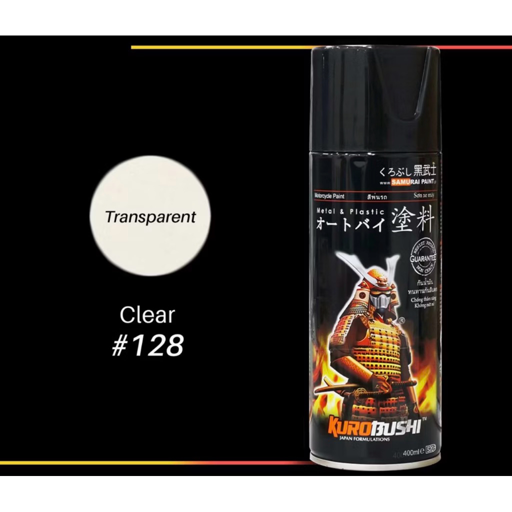 Samurai paint CLEAR GLOSSY kode 128 warna bening transparant