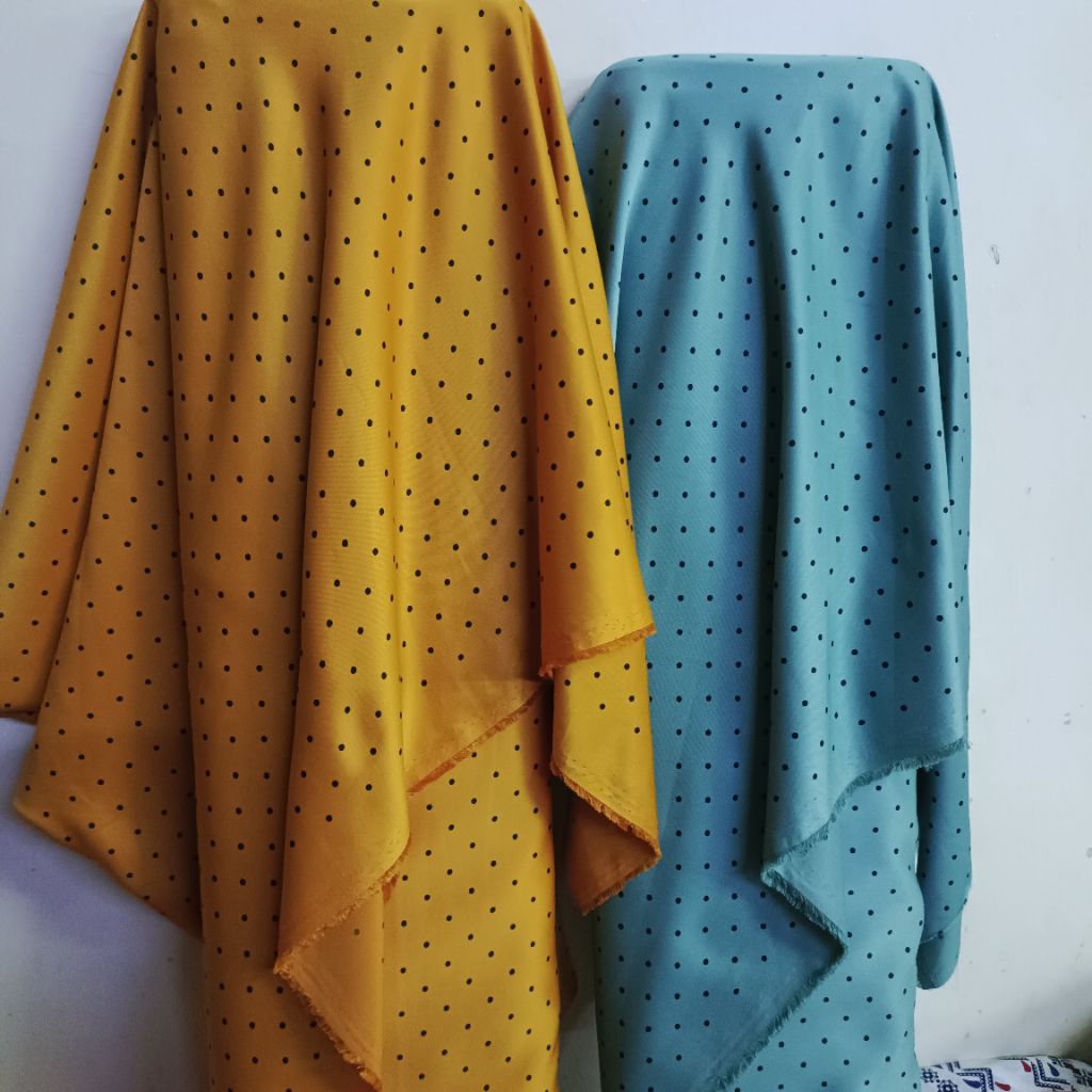 kain wolfis meteran premium - kain wollpeach motif polkadot - kain wolfis meteran garmen - ldy