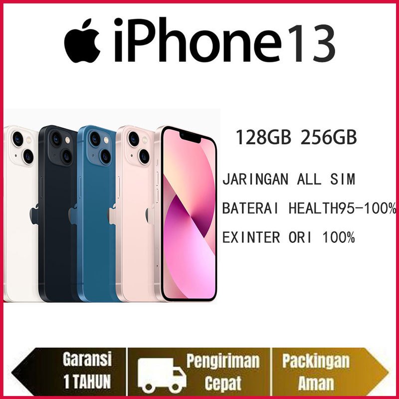 HP APPLEE  IPHONE 13 128GB 256GB Second Inter WIFI ONLY Good Condition No Minus No Refurbis No Rekon