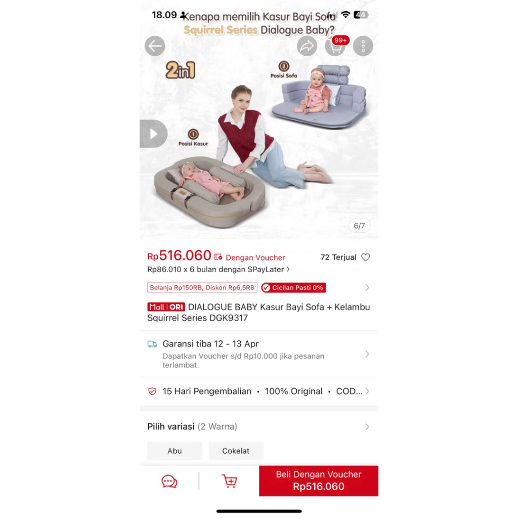 dialogue baby / only kasur sofa bayi