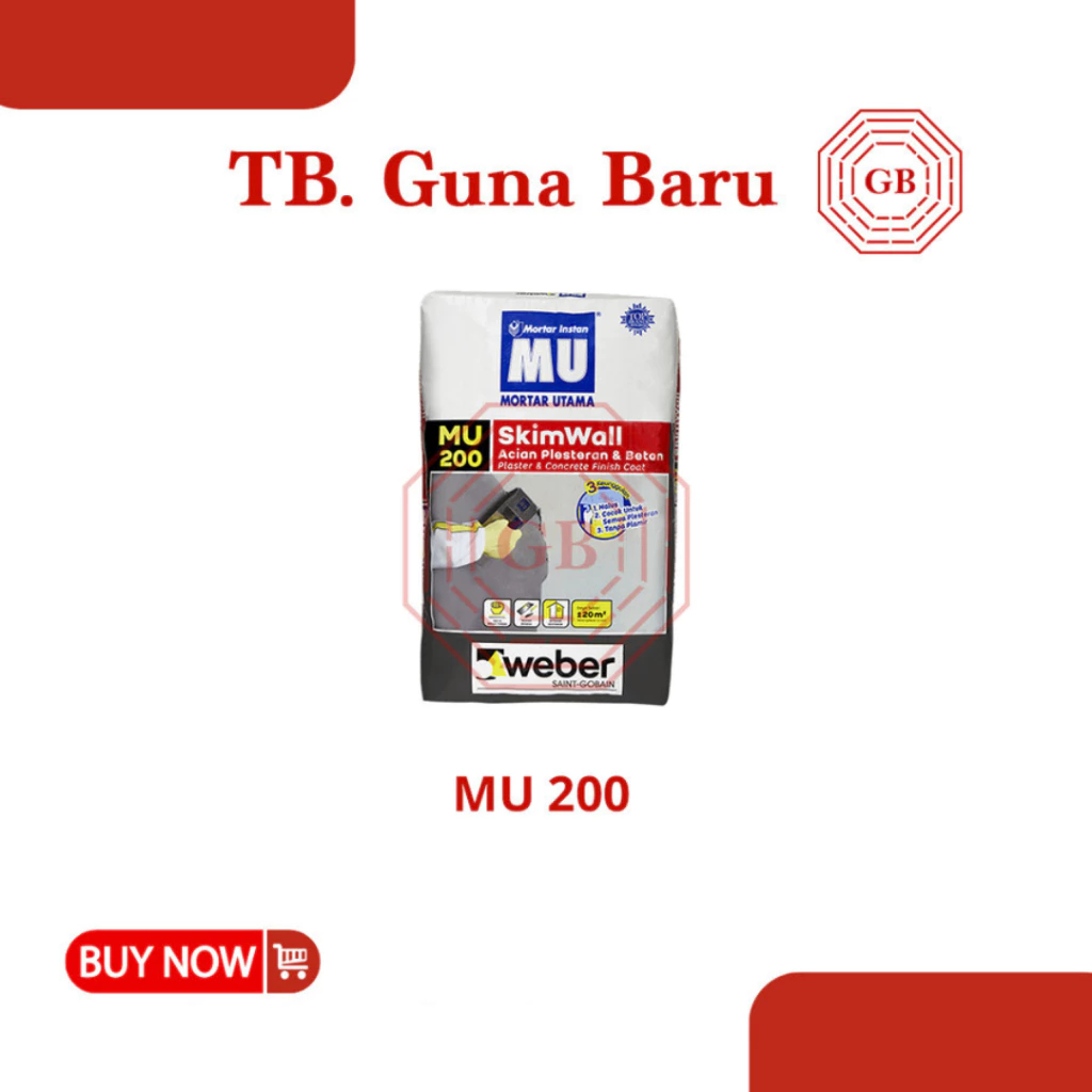 MU 200 Semen Mortar / Skimwall/ Semen Acian dan Plester Beton 1KG