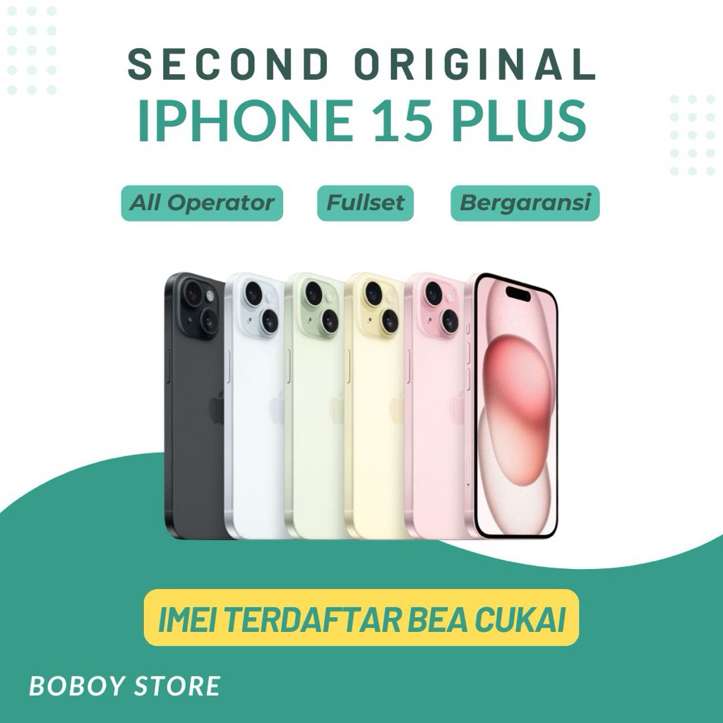 Iphone 15 Plus 128Gb / 256Gb / 512Gb Second Imei Terdaftar Beacukai (Sinyal Permanen) Fullset