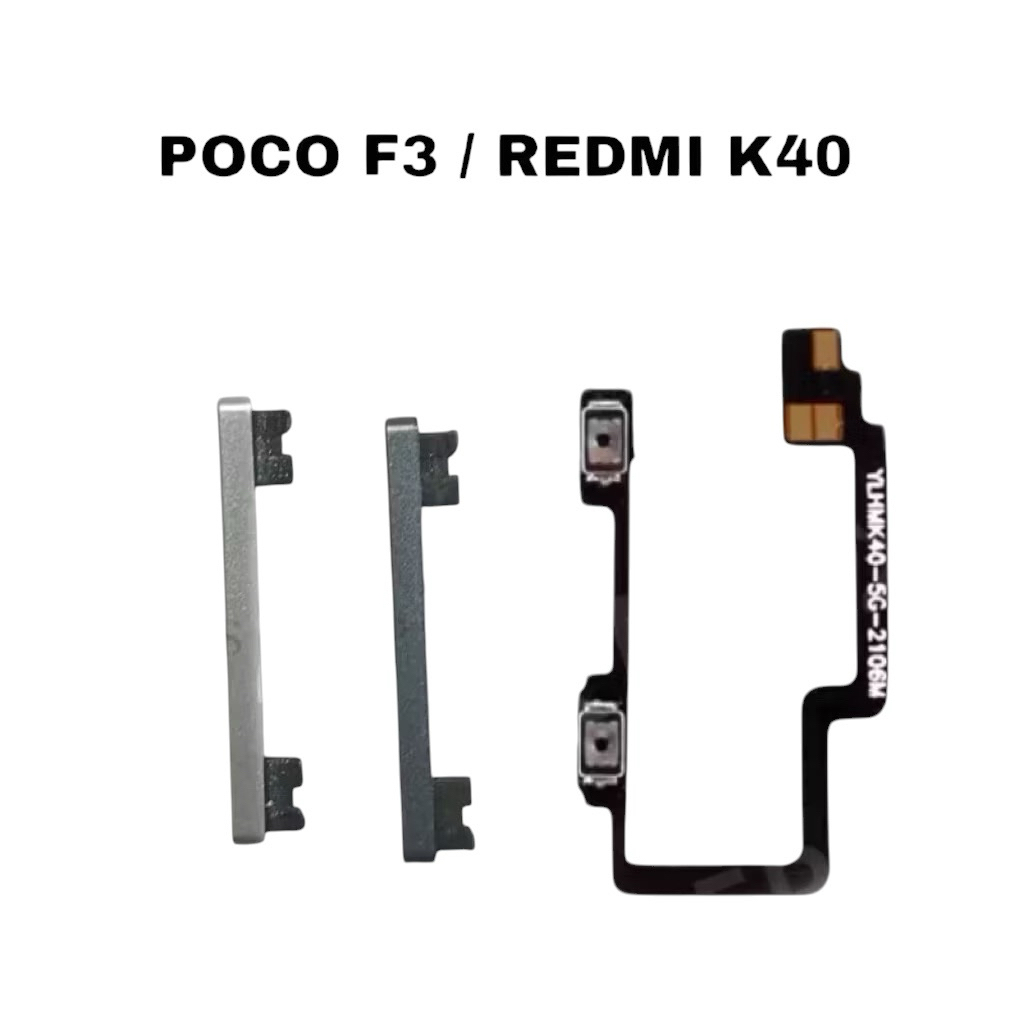 Fullset Flexible Volume + Tombol Luar Volume Xiaomi POCO F3 5G Tombol Volume Luar Dalam