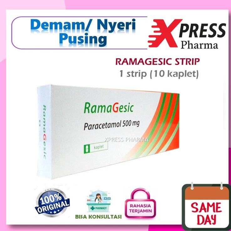XPRESS  Ramagesic STRIP Obat Panas Demam Nyeri Paracetamol Parasetamol Tablet Ramagesik Rama Gesic G