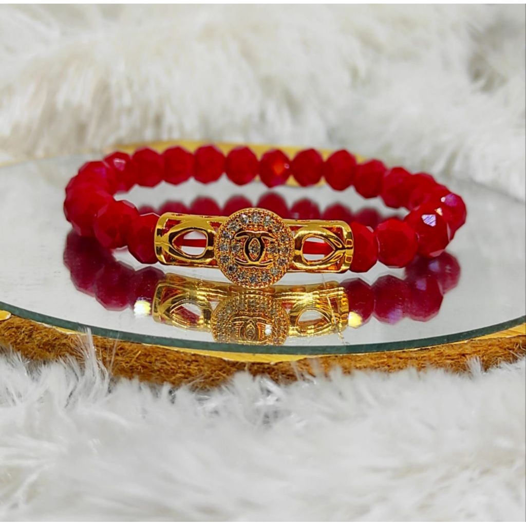 GELANG CHANEL BOLA KRISTAL CEKO GELANG TANGAN PERHIASAN WANITA MODREN YANG LAGI VIRAL