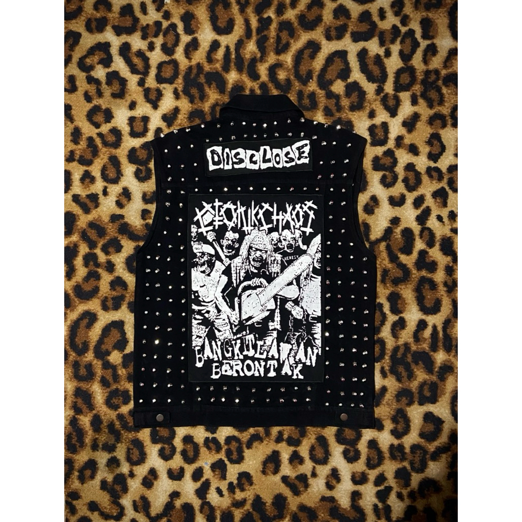 VEST DENIM CUSTOM PUNK