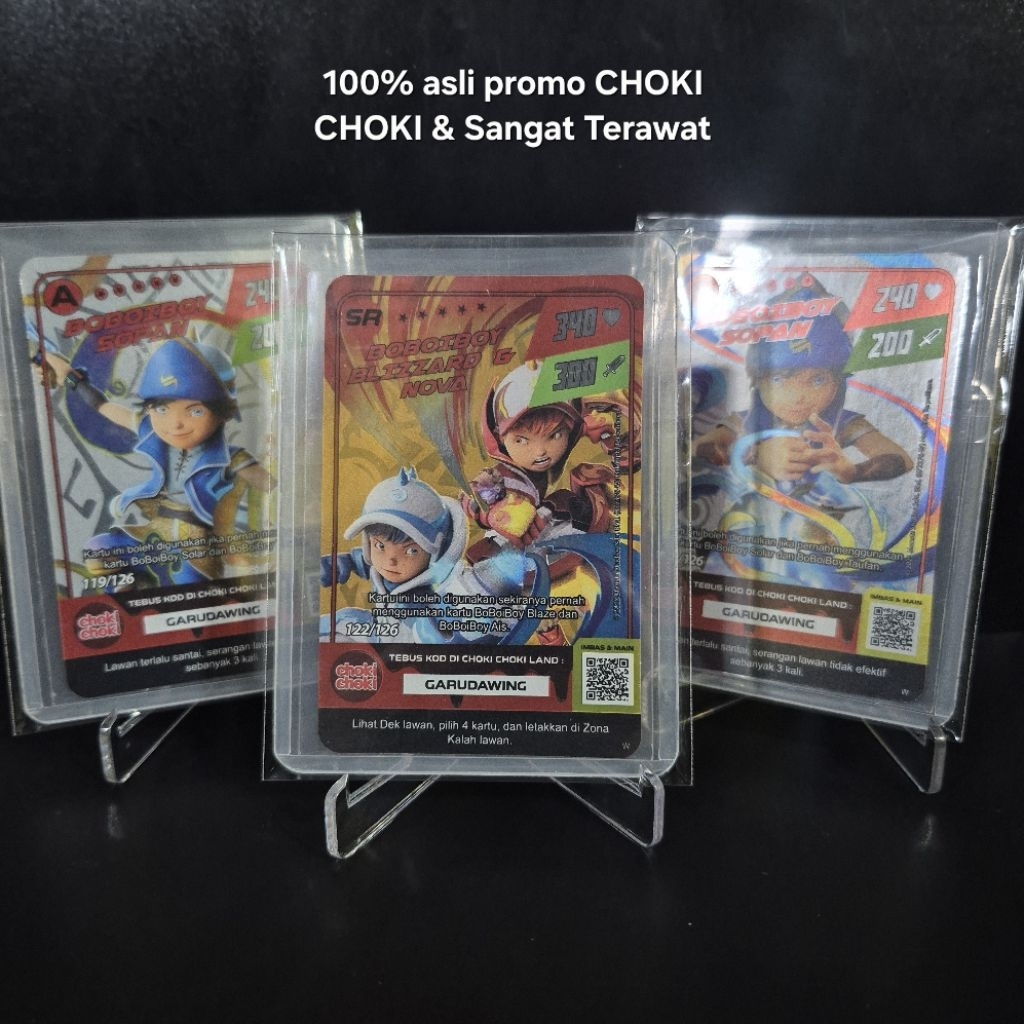 kartu choki choki boboiboy Sr nova & blizzard Sr mechagentar asli original 100% boboiboy choki choki