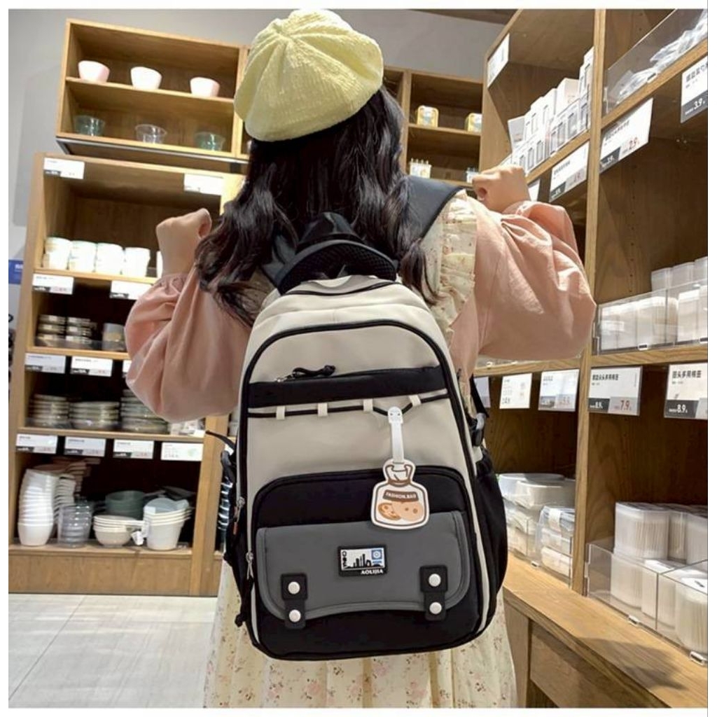Tas Ransel Sekolah Anak Perempuan Sd Smp Sma Kanvas Premium Korean Style Aolijia China
