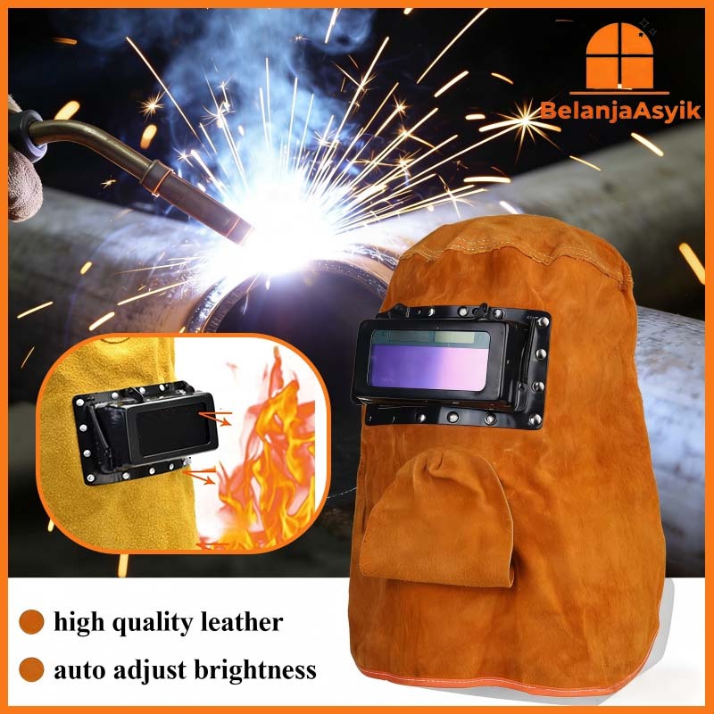 Topeng Las Kulit Helm Las Listrik Dengan Adjustable Delay / Topeng Las Otomatis Gelap Terang Cepat /