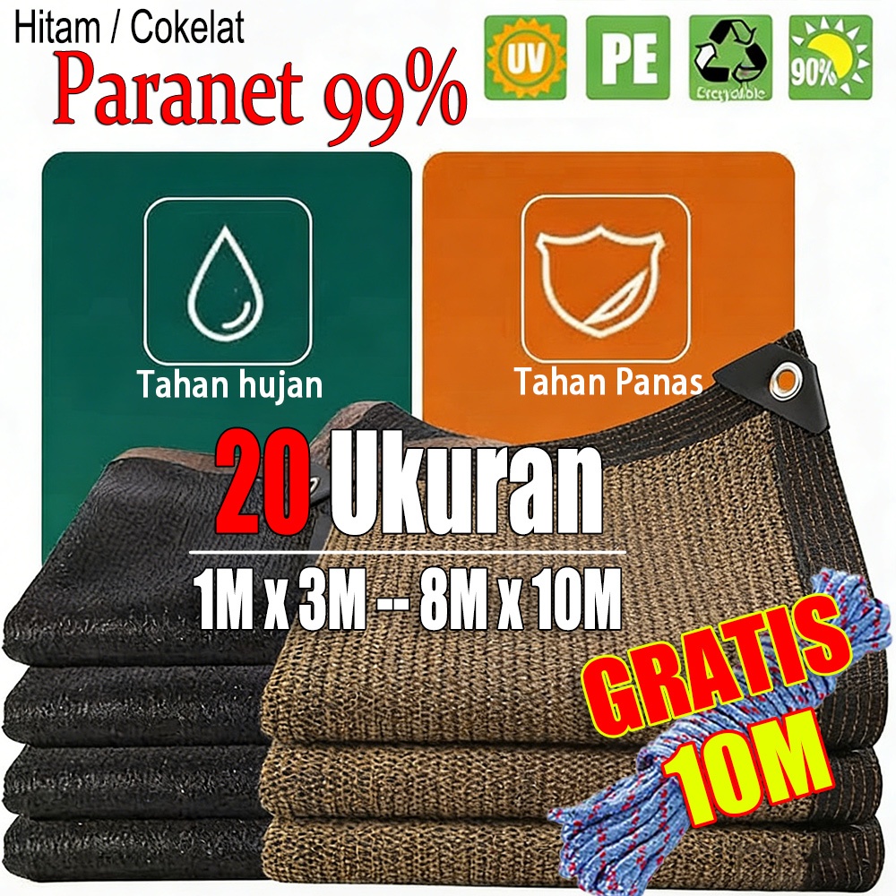 Paranet 99% Anti UV Sunshade Net Tabir surya coklat jaring Jaring Kebun Jaring Rumah Kaca Jaring Tab