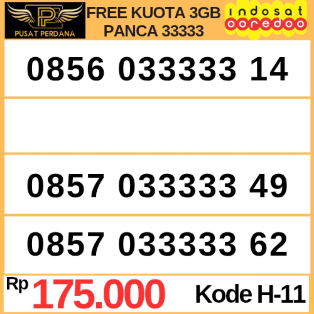 Spesial Panca Nomor Cantik / Nomer Cantik Kartu Perdana Indosat Ooredoo