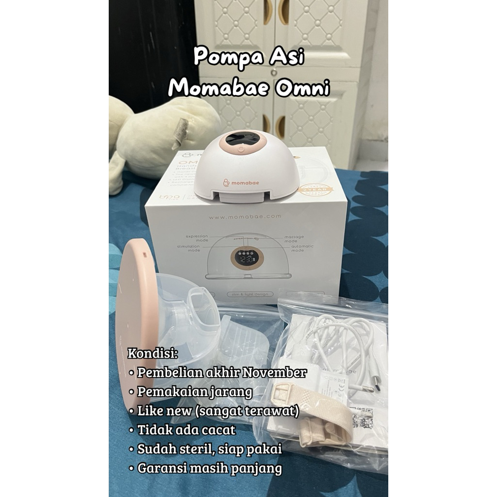 Preloved Like New - Pompa ASI Elektrik Momabae Omni Handsfree dengan 4 Mode Hisap