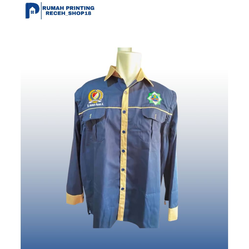 Kemeja Custom Bordir Sablon | Kemeja Seragam Kantor Komunitas Event Logo Custom