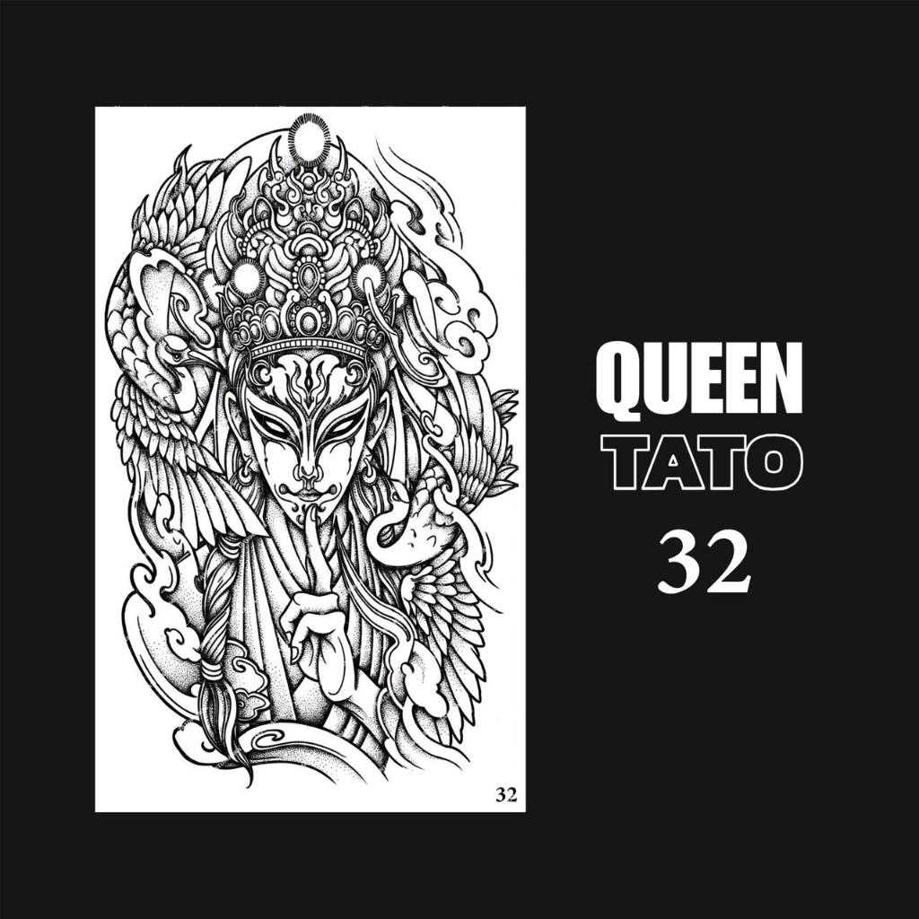 QueenTato - Stiker tato temporer semi permanen Motif Gambar 32