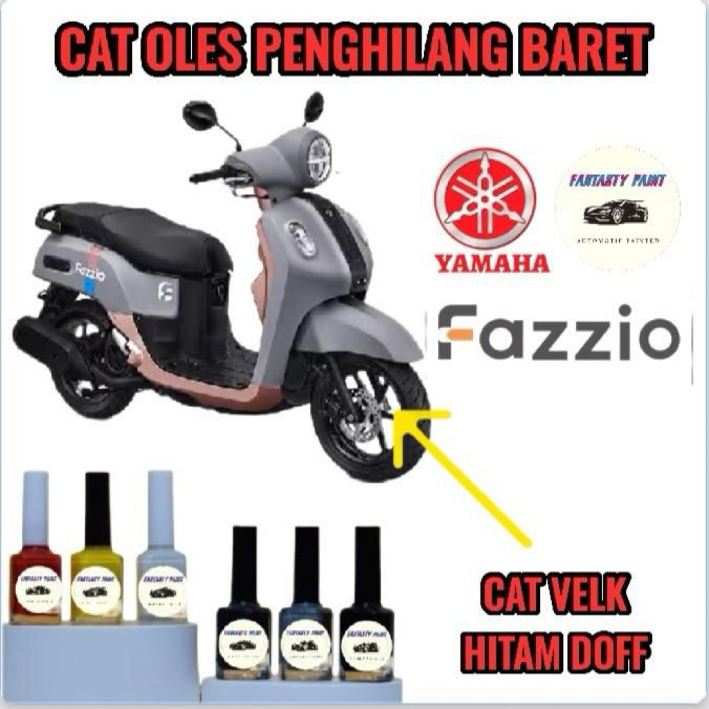 CAT OLES PENGHILANG BARET MOTOR YAMAHA FAZZIO ALL NEW 2026 CAT VELK HITAM DOFF
