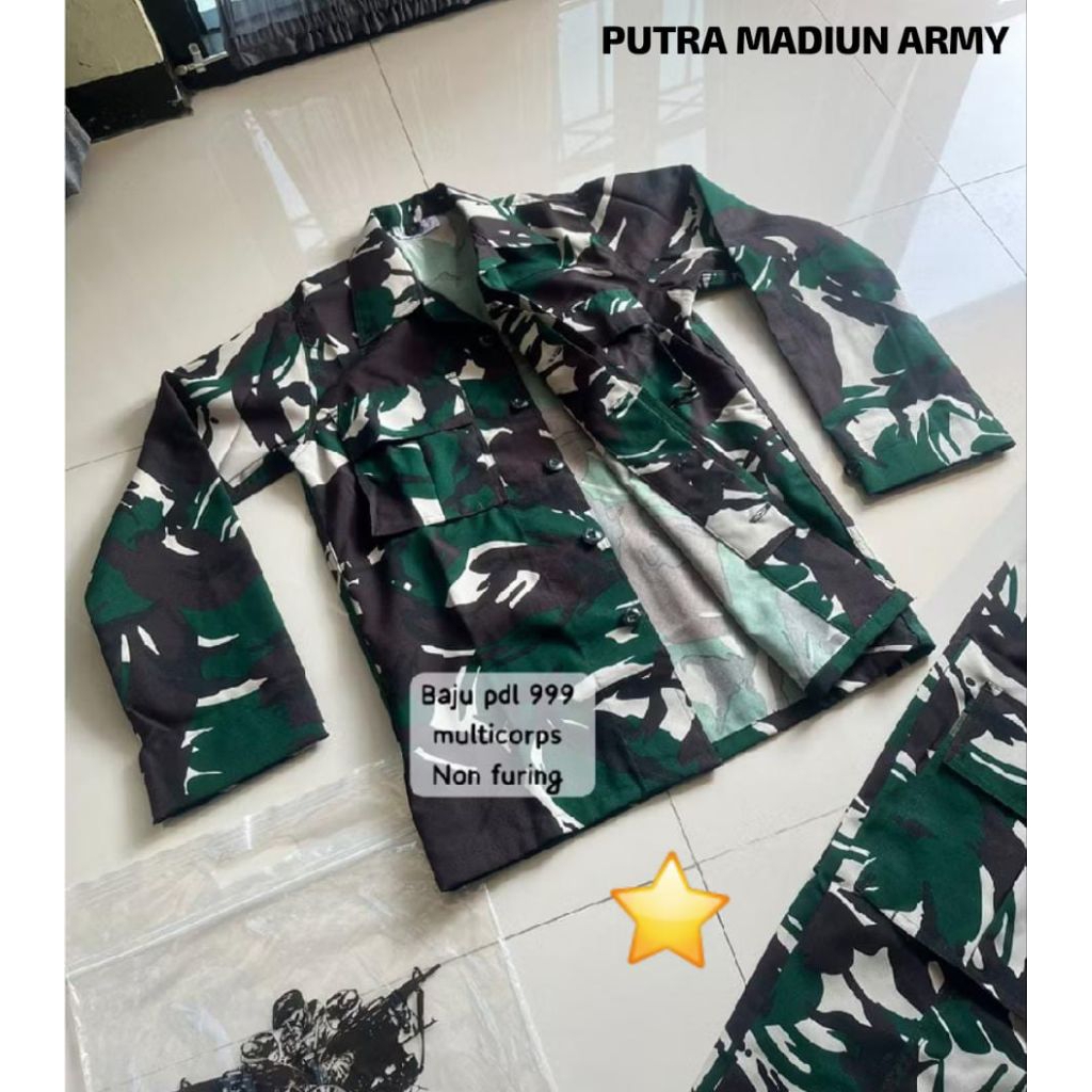 BAJU PDL VELBED 999 MULTI CORPS / BAJU PDL TNI / BAJU TNI GELAP / BAJU PDL MALVINAS