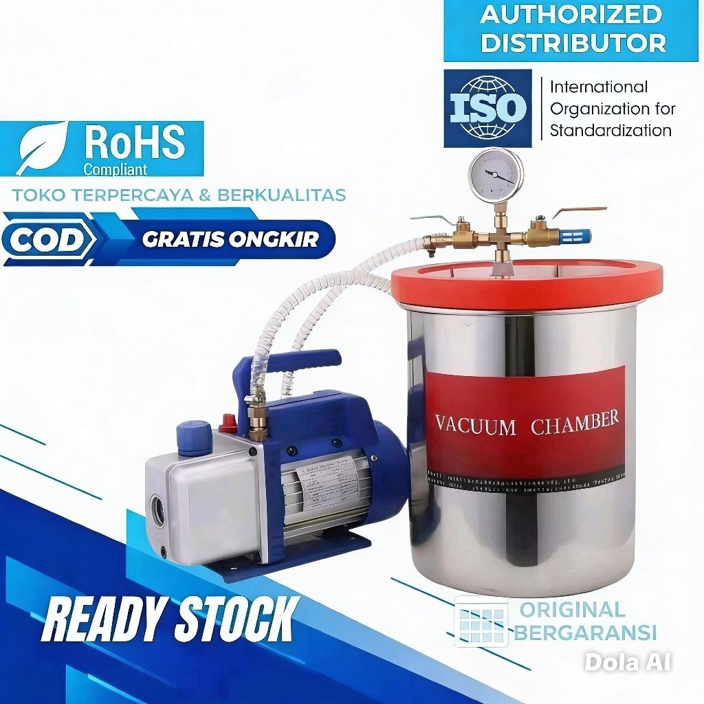 Vacuum Chamber 5 galon + Vacuum Pump 1/2 hp