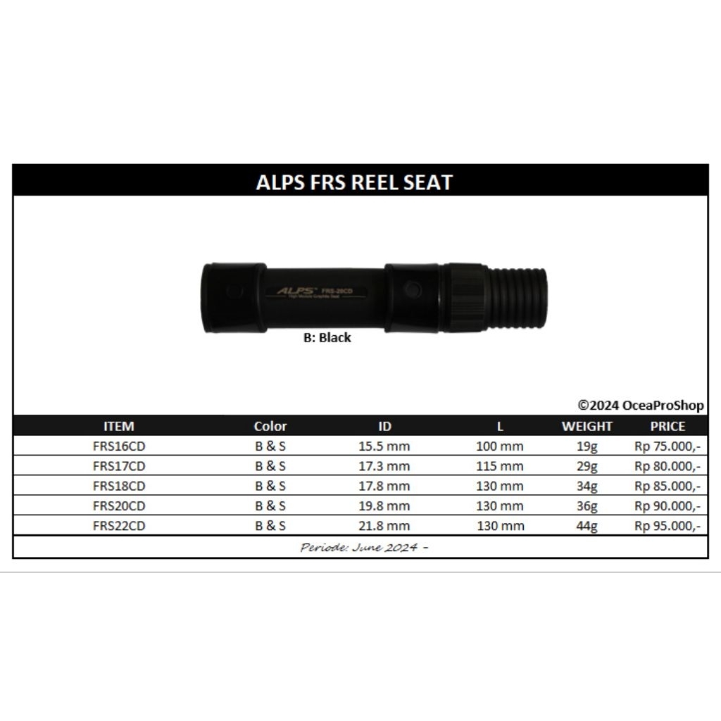 Alps Spinning Graphite Reelseat FRS Non-lock ring