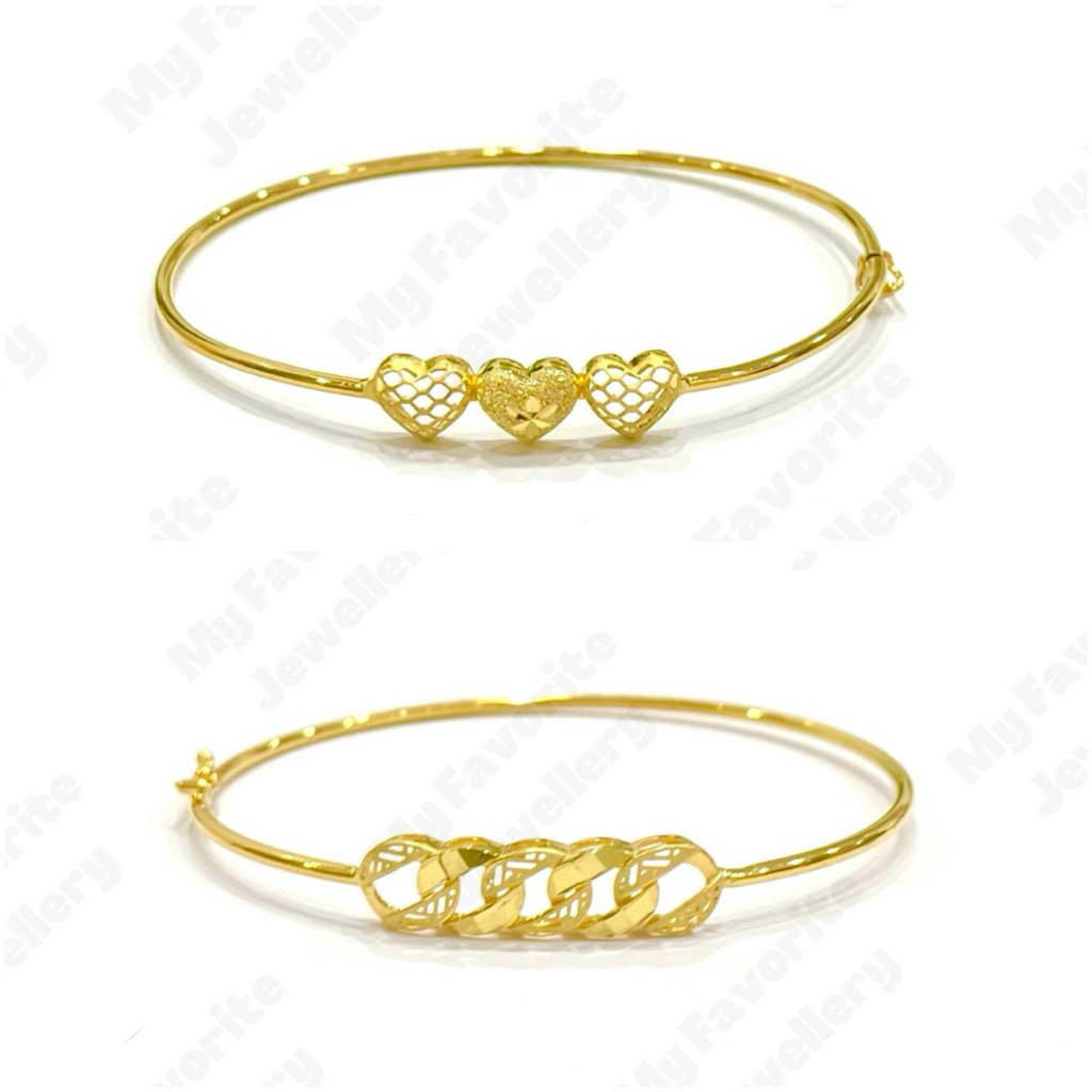 Gelang Bangle Love Jejer dan Rantai Emas Asli Kadar 875
