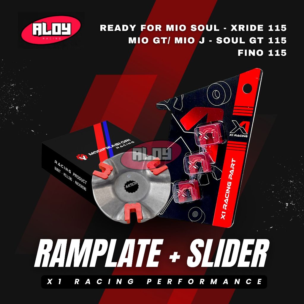 54P-Paketan Ramplate + Slider Piece CVT Yamaha All Type | MIO J MIO GT XRIDE  Original Quality - ALO