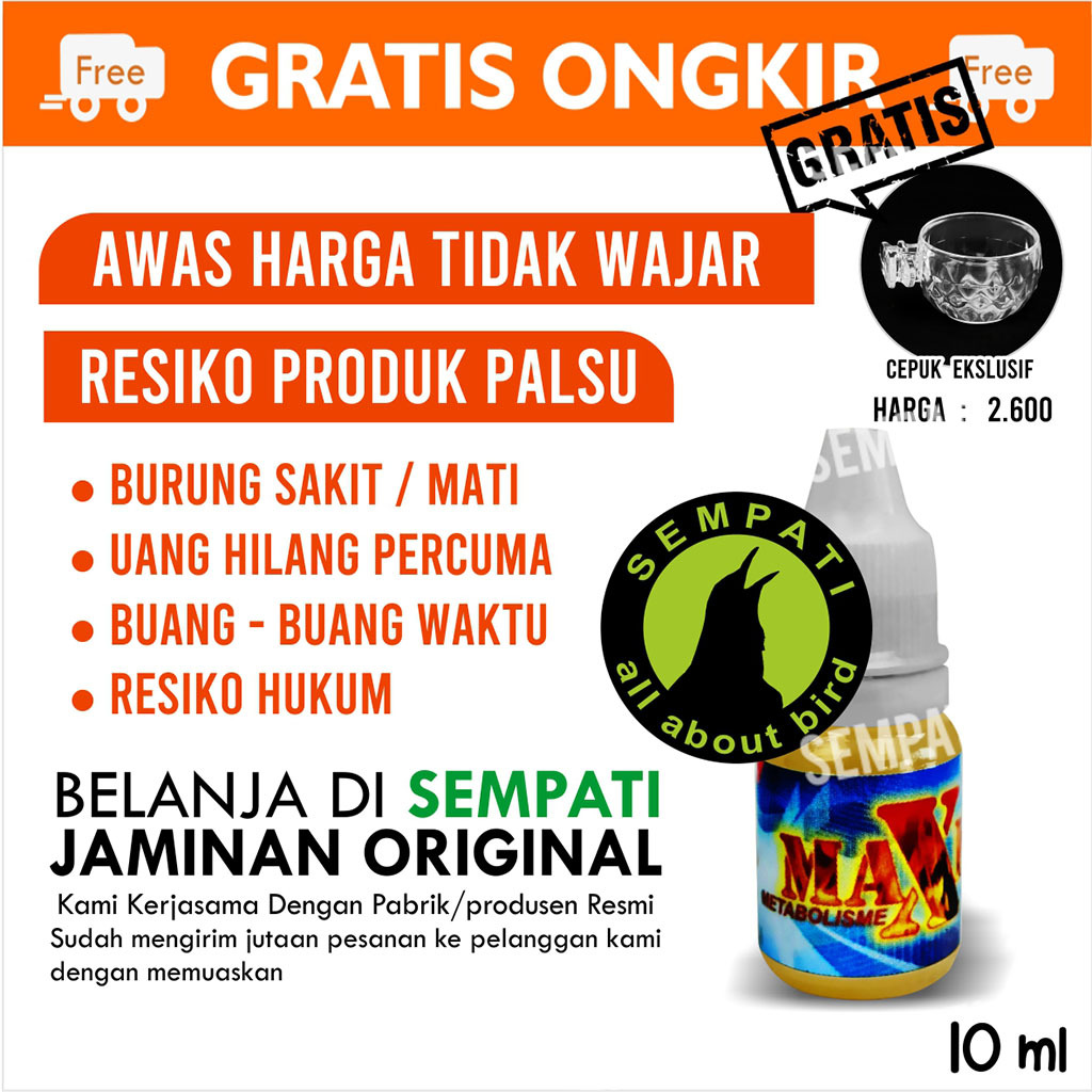 SEMPATI Maxi Max Metabolisme Metabolis High Level Hore Obat Penggacor Vitamin Doping Burung Murai Ba