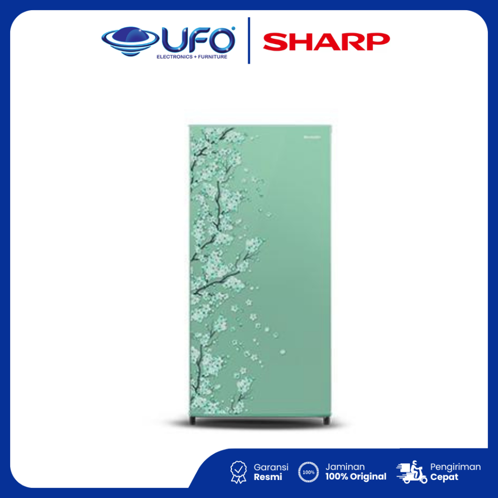 SHARP Kulkas 1 Pintu SJN162DSH / SJN162DSP / SJN162DSB New Sakura Design & Color 133 Liter