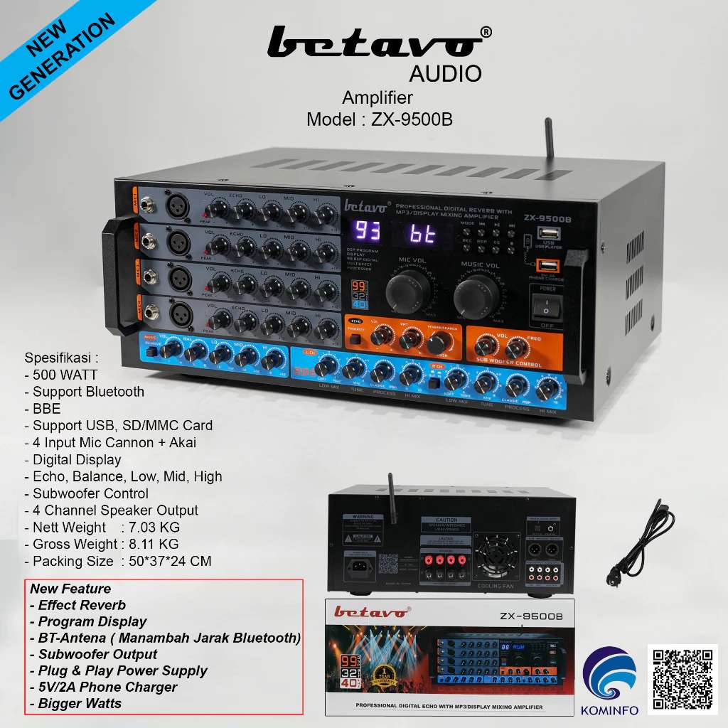 Amplifier mixer BETAVO ZX-9500B ORIGINAL power mixer karaoke bluetooth ZX9500b